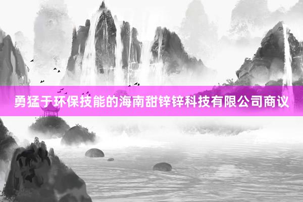 勇猛于环保技能的海南甜锌锌科技有限公司商议